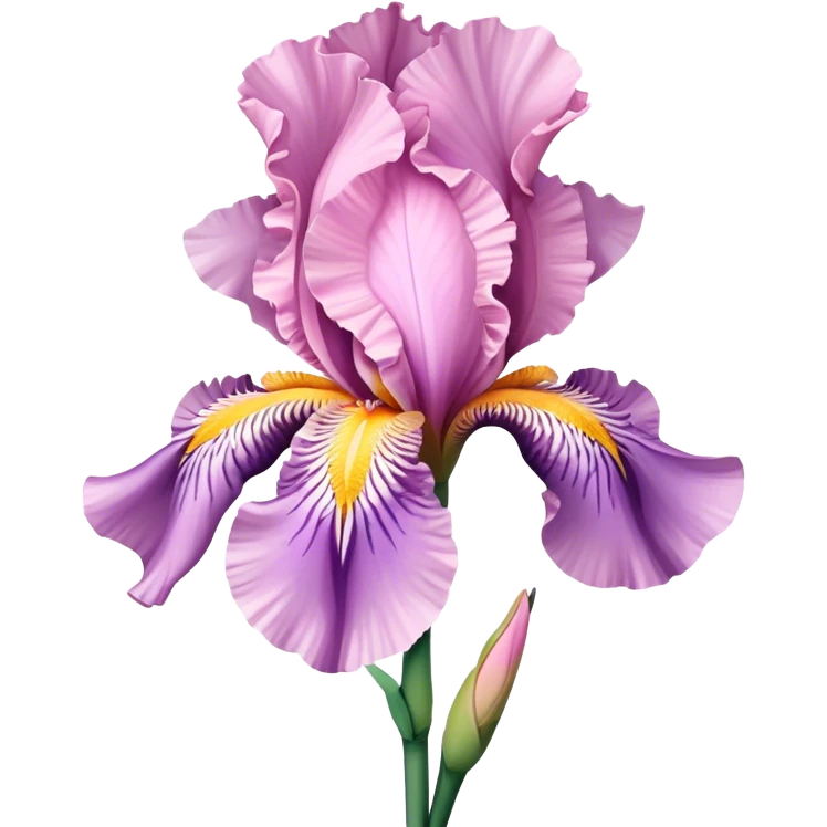single Pink Iris, straight stem emoji
