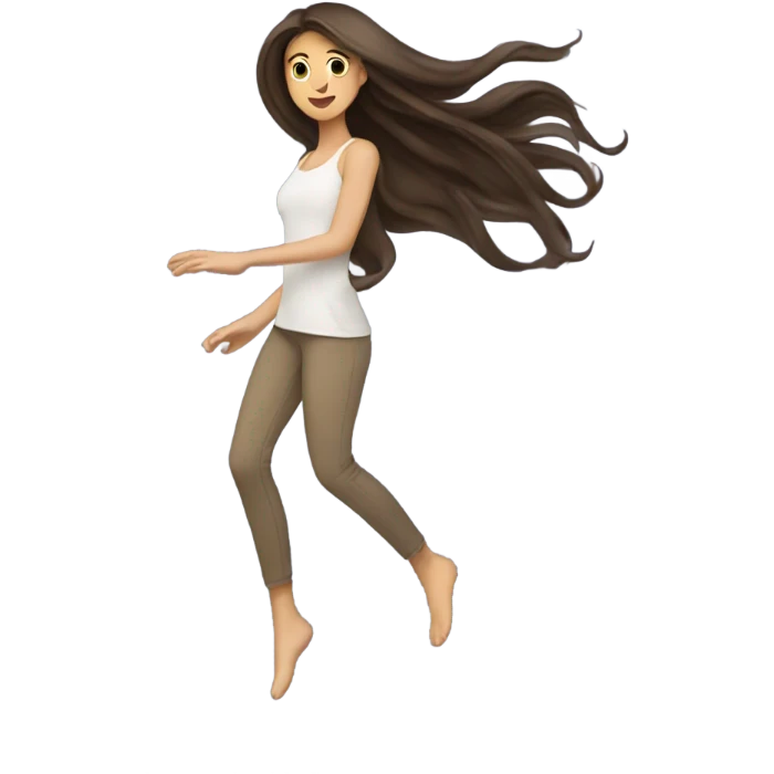 Brunette with hair to the floor emoji