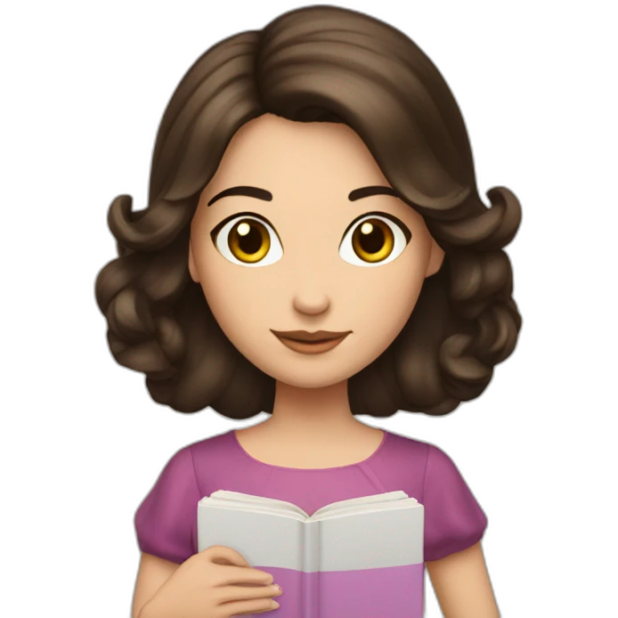 Brunette princess with book emoji
