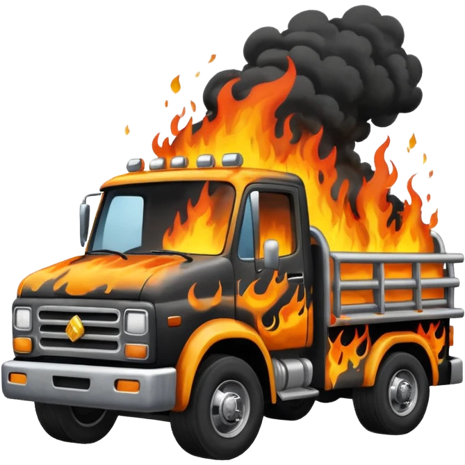Burning truck emoji