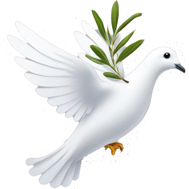 white dove with olive branch emoji