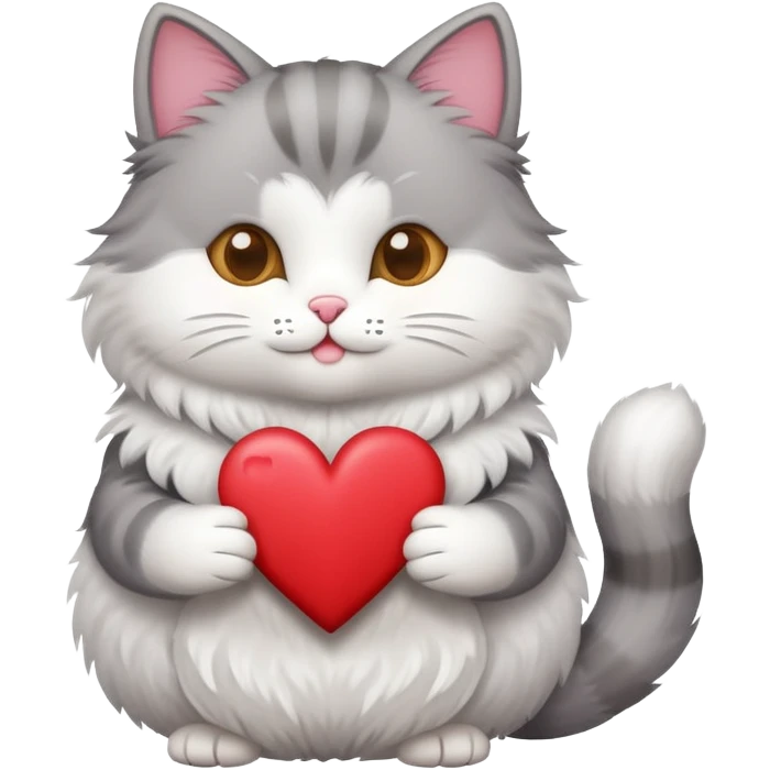 cat with a heart-shaped card that says 'Nan' emoji