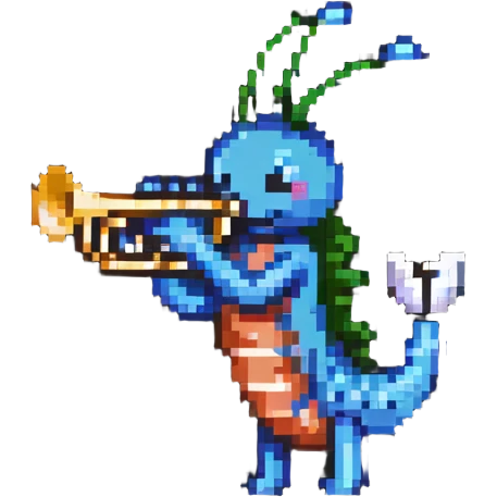 shrimp playing the trumpet emoji