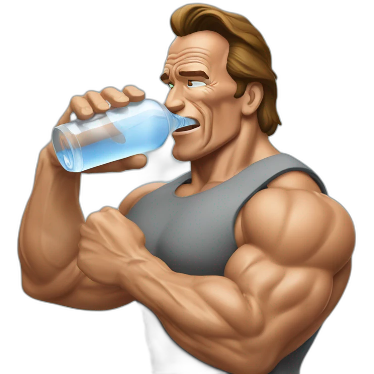 arnold schwarzenegger drinking water emoji