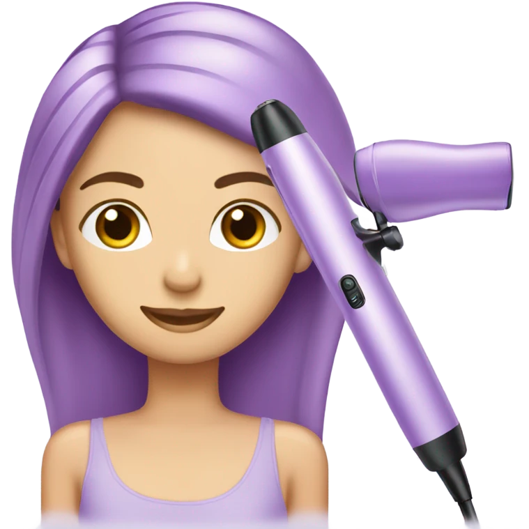 pastel purple hair straightener curling iron emoji