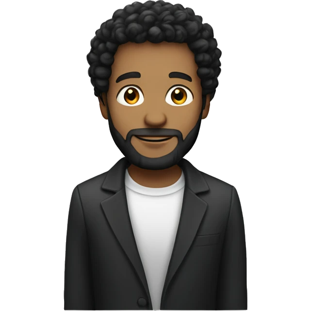 White malePastor with dark curly hair and beard emoji