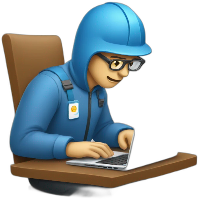 Un homme travaillant sur un ordinateur portable emoji