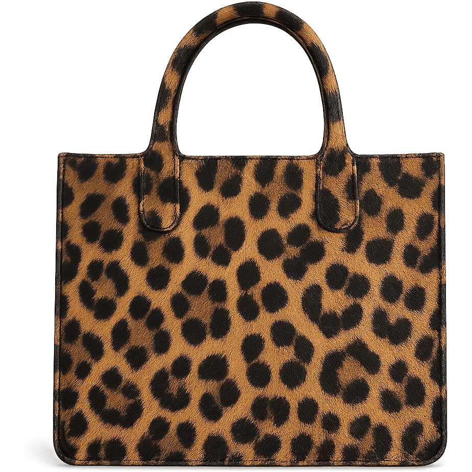 Leopard print bag remove background emoji