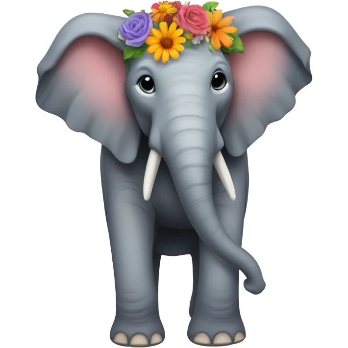 Elephant with flowers  emoji