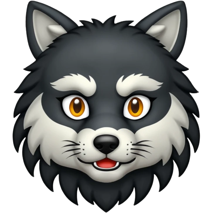 Lobo negro aullando emoji