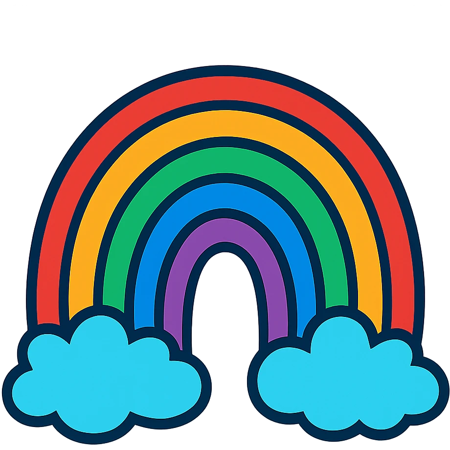 vibrant toon rainbow emoji