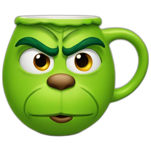 Grinch face mug emoji