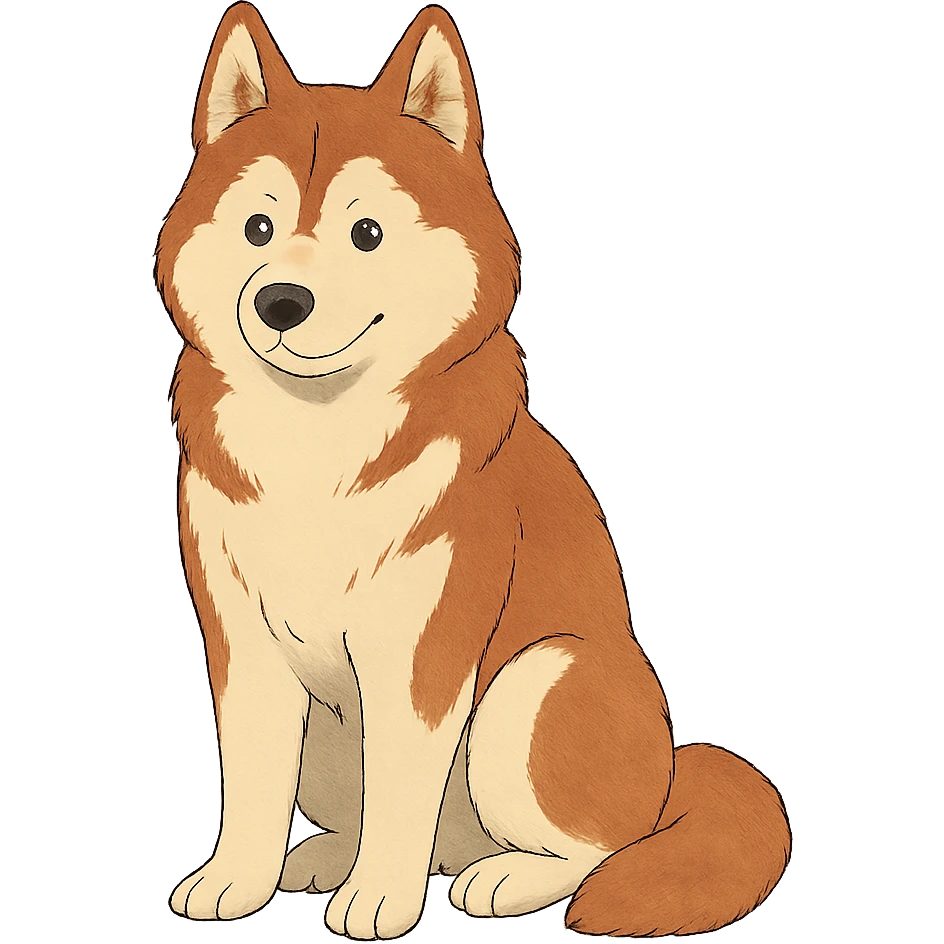 cute red-brown siberian husky sitting emoji