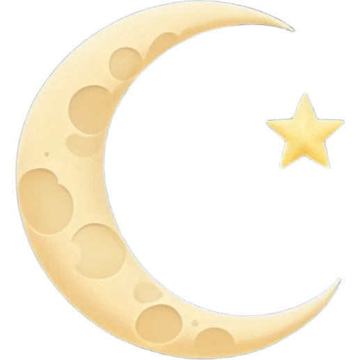 "Peaceful crescent moon in a starry night sky with soft glow, no people" emoji