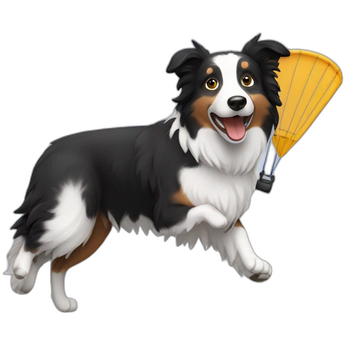 Paragliding border collie emoji
