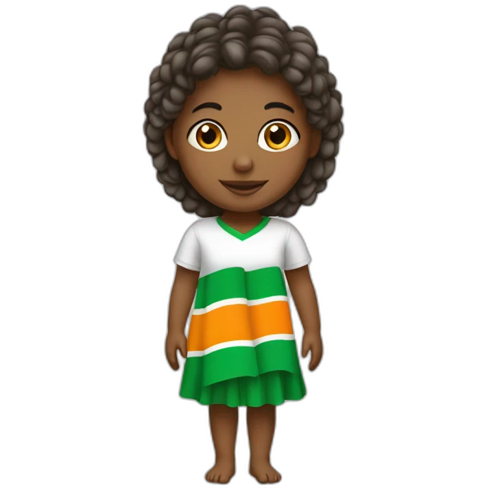 Fille avec le drapeau de la côte d'ivoire emoji