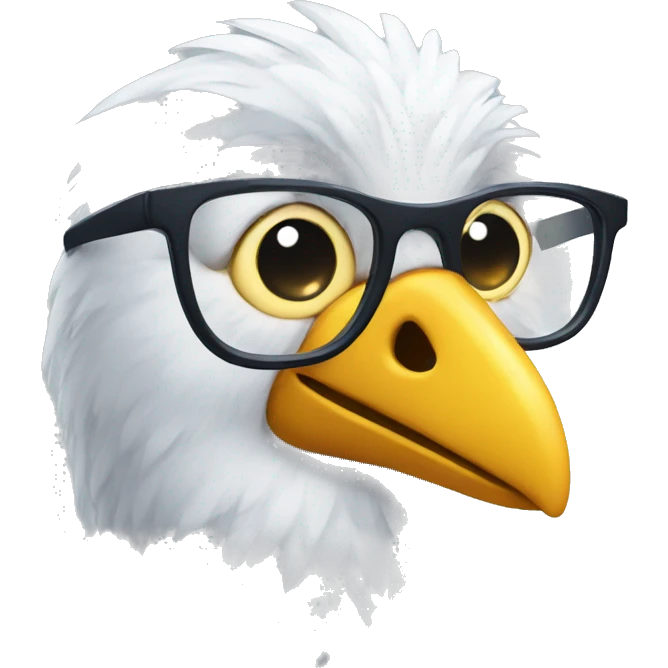 face of bird with glasses emoji