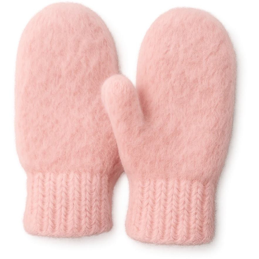 pink wool mittens, soft and fluffy ,remove background emoji