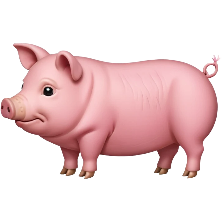 Realistic pig side view, less cartoony emoji