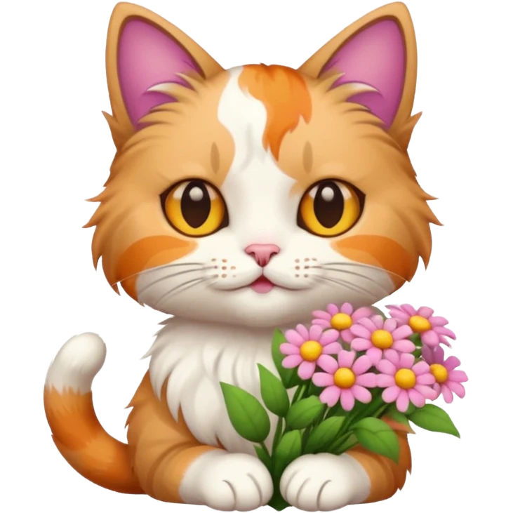 cat with flowers emoji