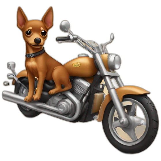caramel-color-pinscher-dog-driving-a-motorcycle emoji