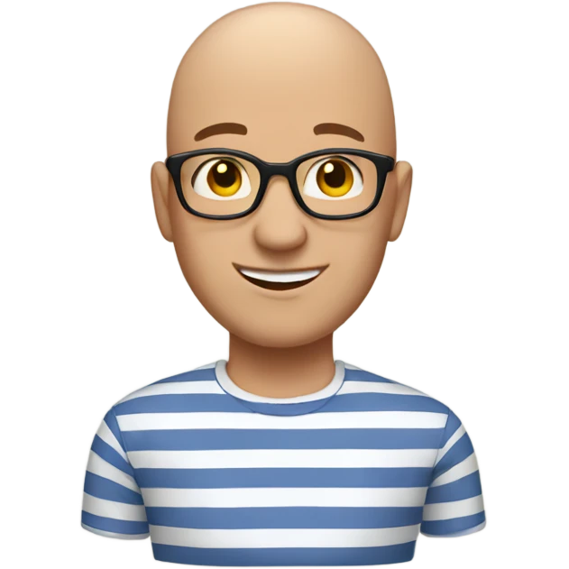 bald guy in striped shirt emoji