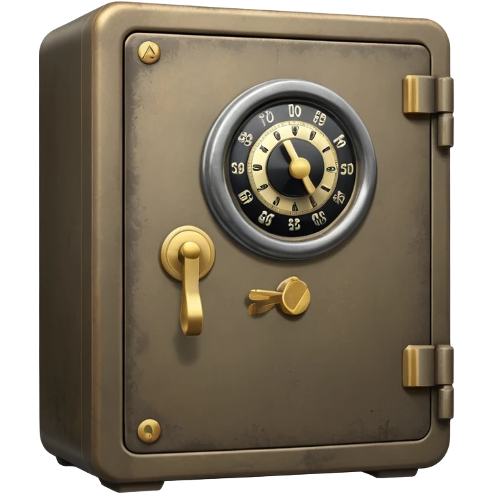 a classic safe with a combination dial emoji