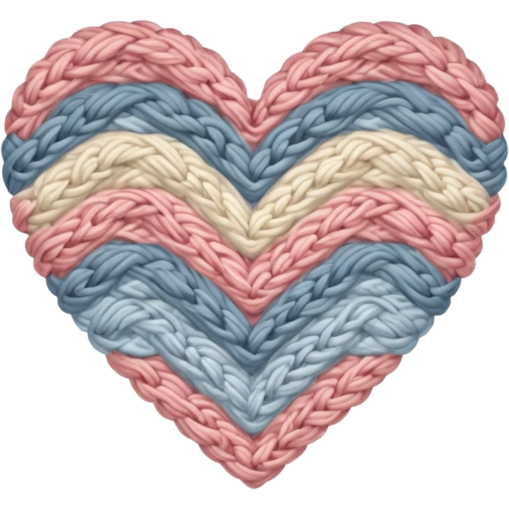 Neutral patterned knitted heart emoji