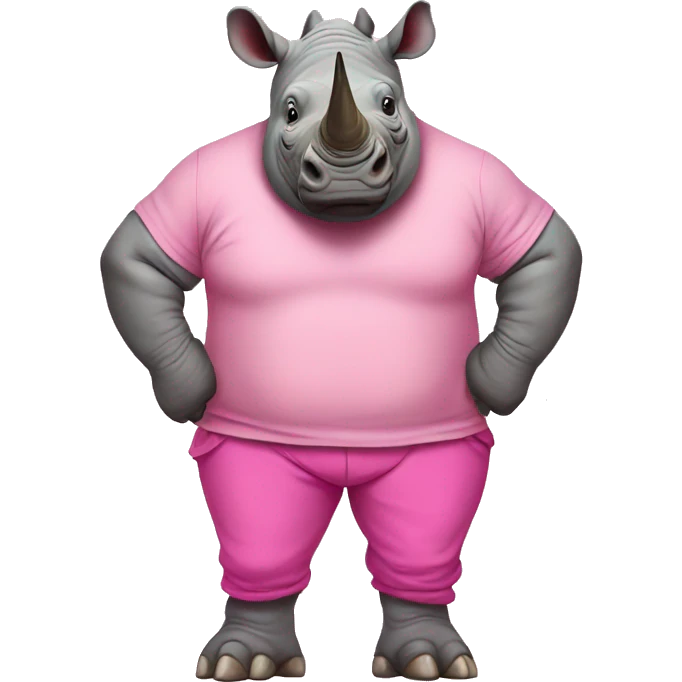Rhino in pink pants emoji