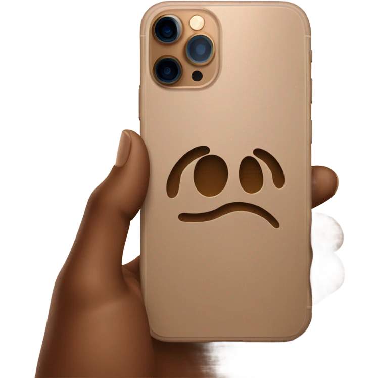 iphone 16 pro in brown hand emoji