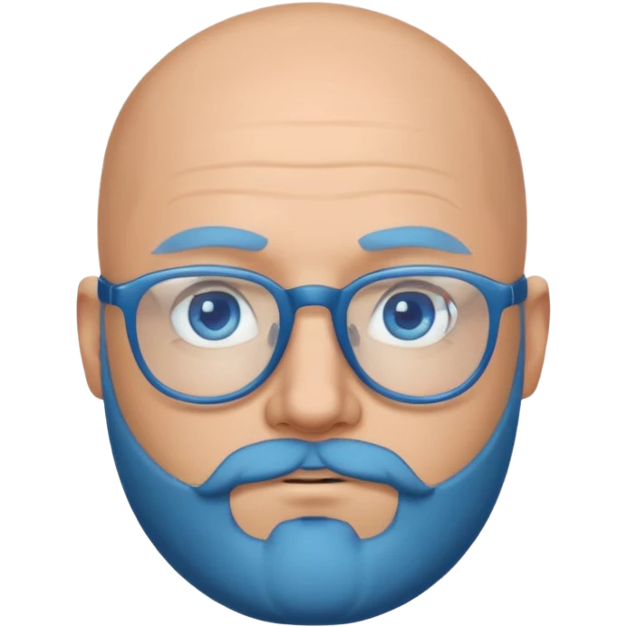 Bald white man with glasses and beard emoji