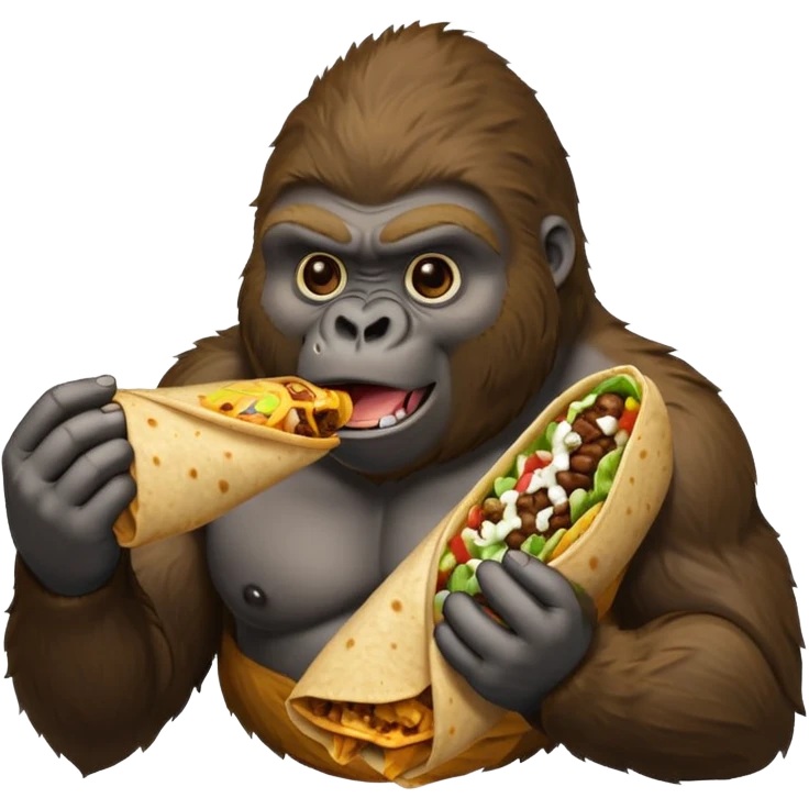 Gorilla eating a burrito  emoji