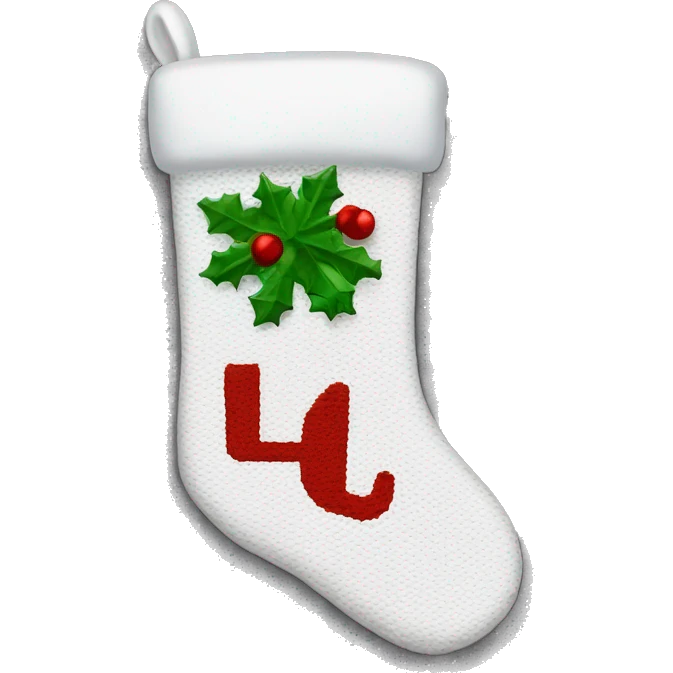 white knit christmas stocking with the name logan written on it  emoji