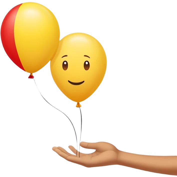 letting go of a yellow red balloon hand  emoji