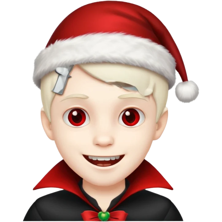 Vampire boy ,Christmas Hat emoji