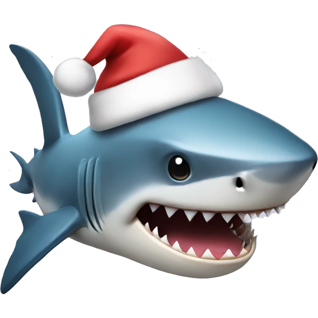Shark with Santa hat emoji