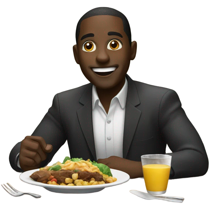 black guy eating  emoji