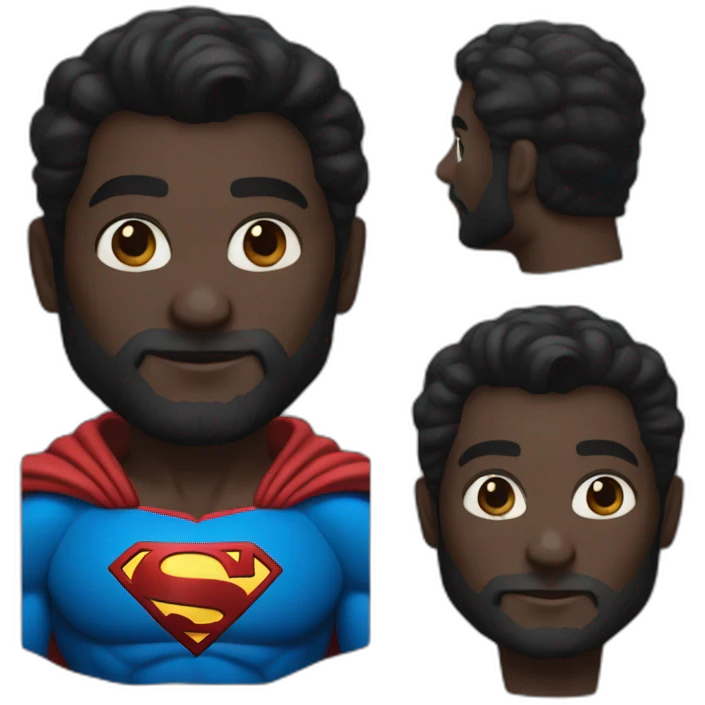 creates superman with black skin color beard emoji