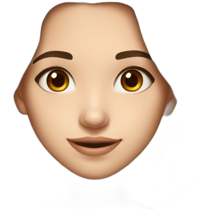 young girl long brown hair winking face silver earrings brown eyes thin eyebrows emoji