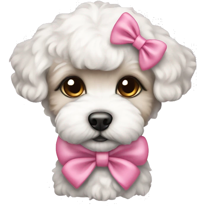 schichon puppy pink bow emoji