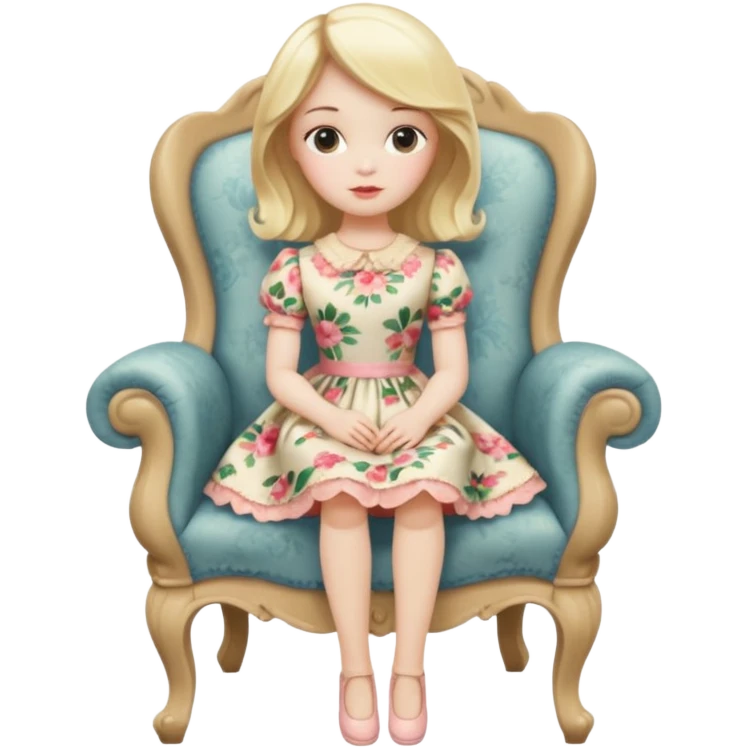 Blonde Doll Sitting On The Chair emoji
