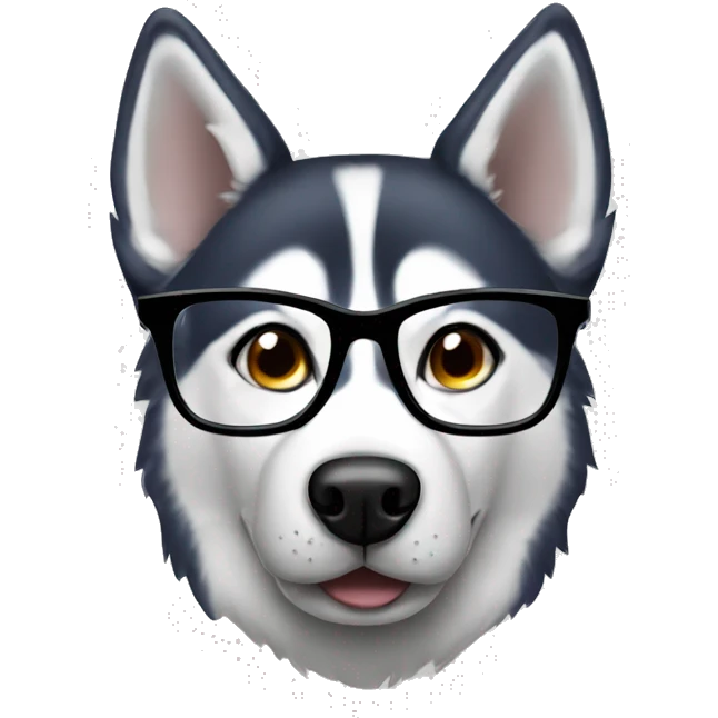 Husky wearing glasses  emoji