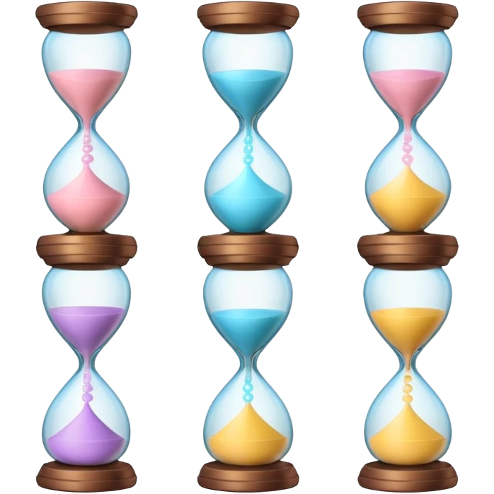 minimal emoji of glowing skin progress over time, hourglass or timeline symbol, pastel tones, represents visible results after consistent treatments emoji