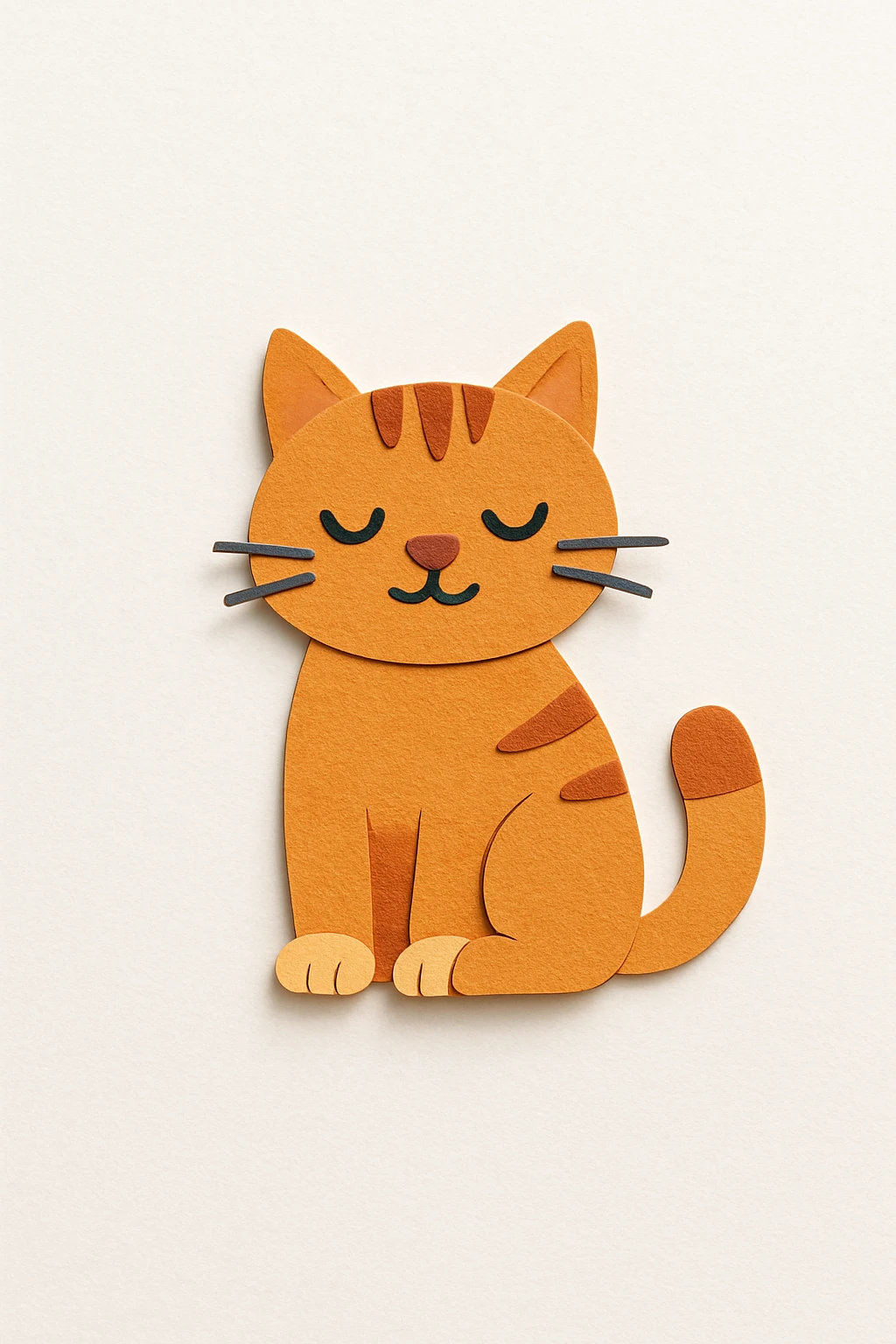 a cat, paper craft style illustration emoji
