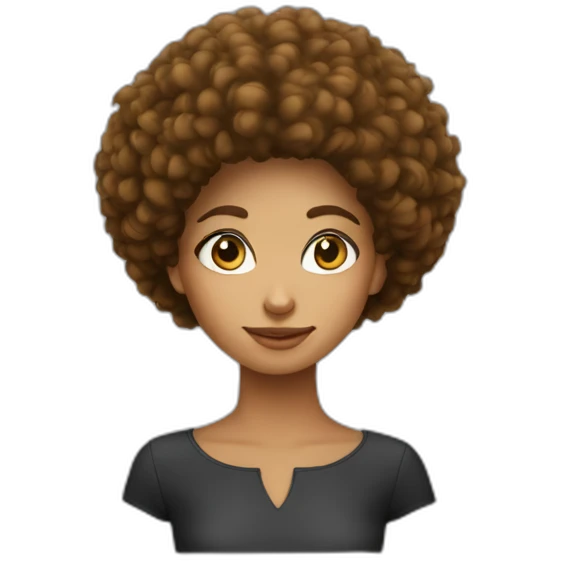 Fille cheveux affro emoji