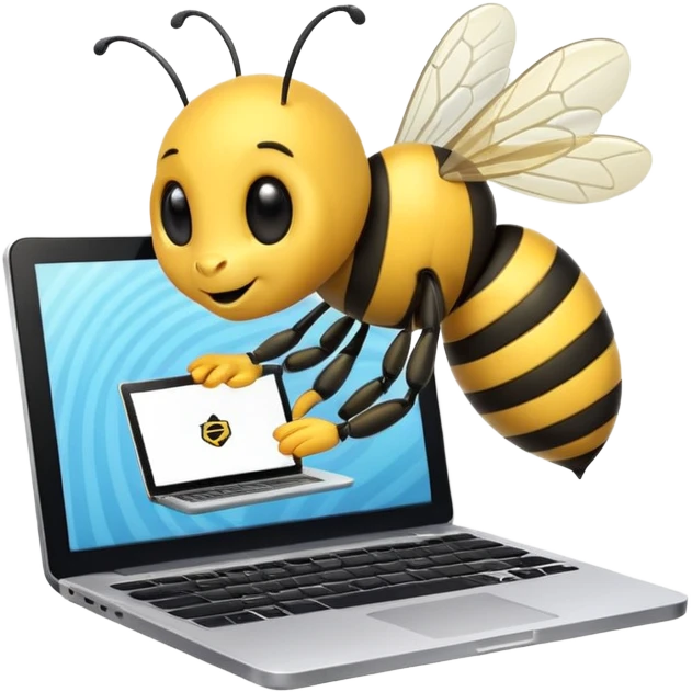 Пчела с ноутбуком emoji