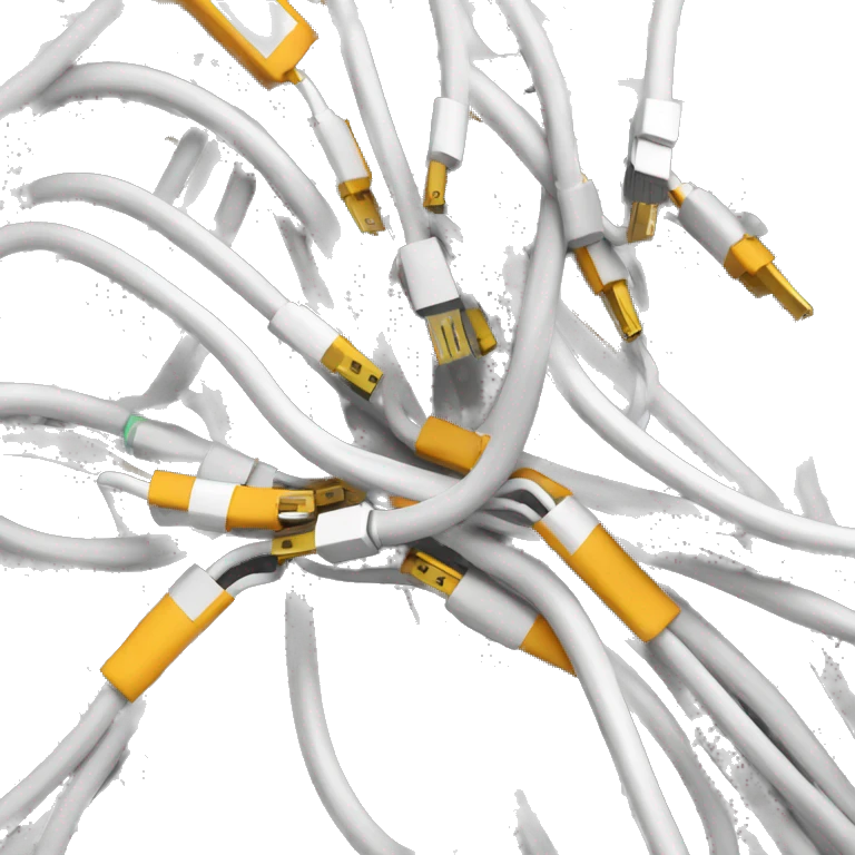 Bunch of unorganized charging cables emoji