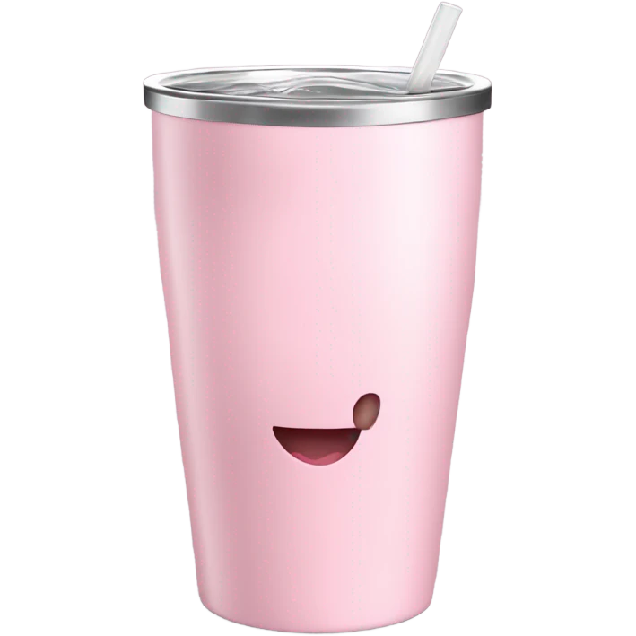 realistic light pink tumbler water cup emoji