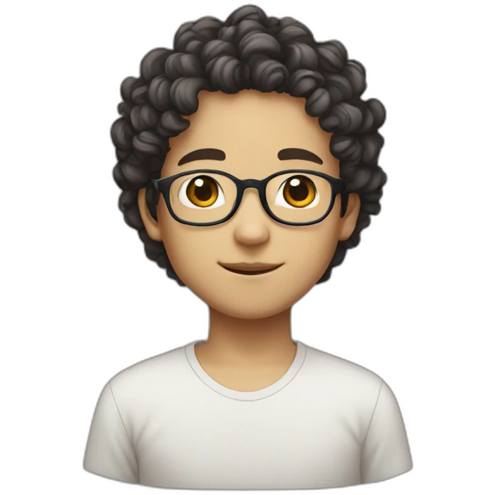 glasses、curlyhair、Chinese boy emoji