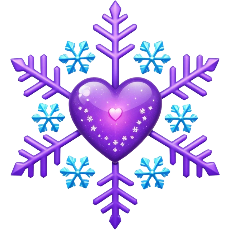 purple heart with a snowflake emoji